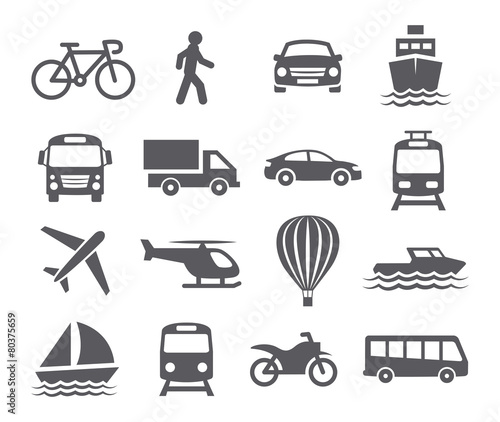 Transport icons photo