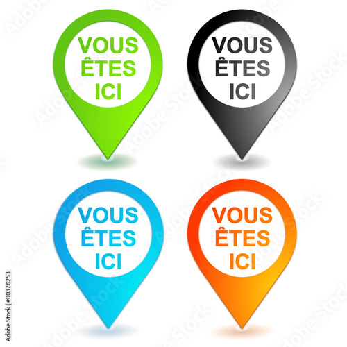 vous êtes ici sur symbole géolocalisation 4 couleurs