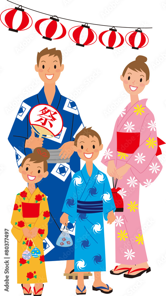 祭り 四人家族 祭り 四人家族