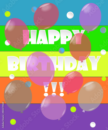 Vector bright card for birthday