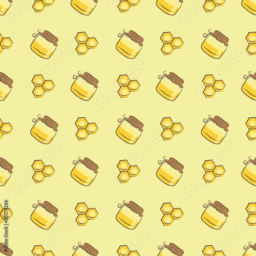 Fotografie honeycomb and honey jar pattern