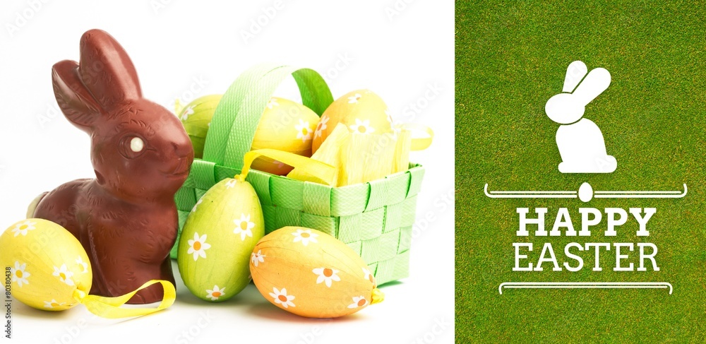 Composite image of happy easter graphic - obrazy, fototapety, plakaty 
