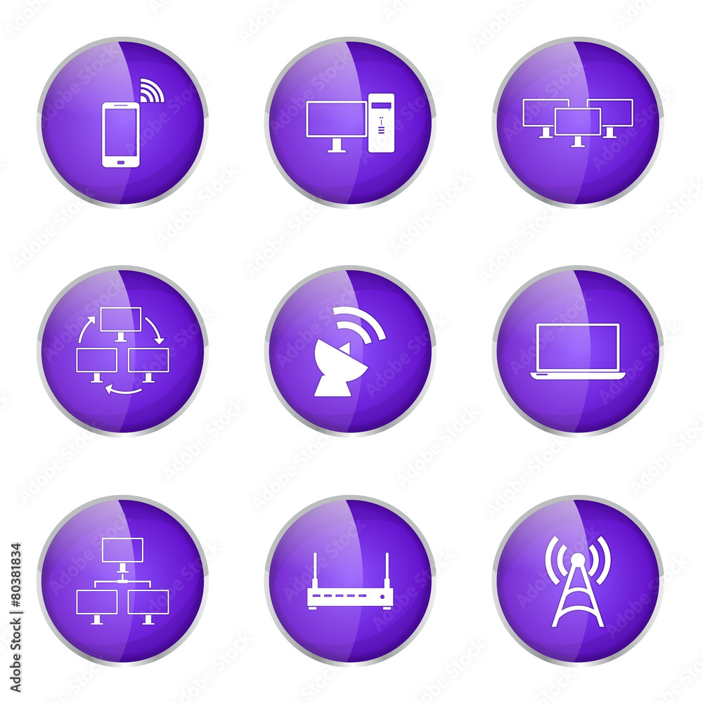 Telecom Communication Violet Vector Button Icon Design Set 2 Telecom Communication Violet Vector Button Icon Design Set 2
