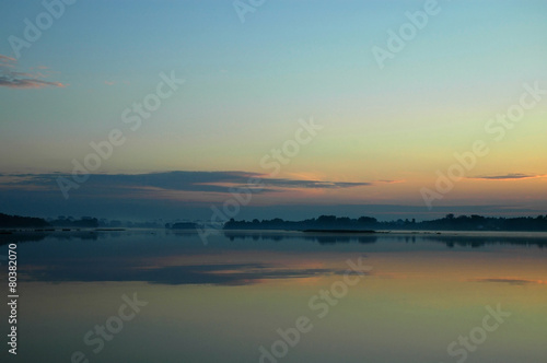 Sunset on the Bug river in Poland