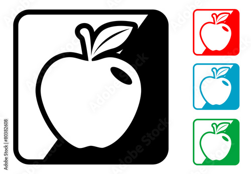 Icono simbolo manzana en varios colores