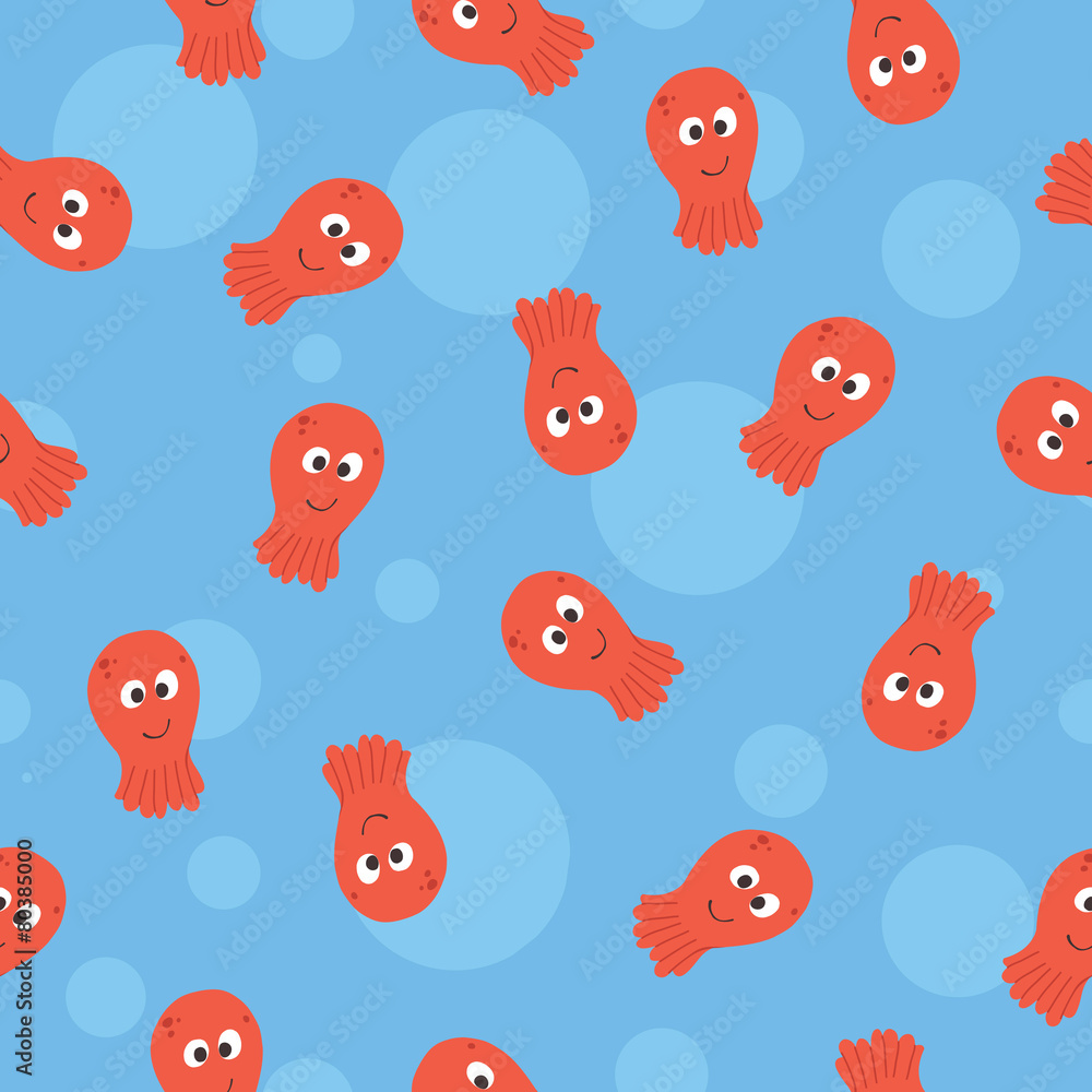 Pattern with octopuses