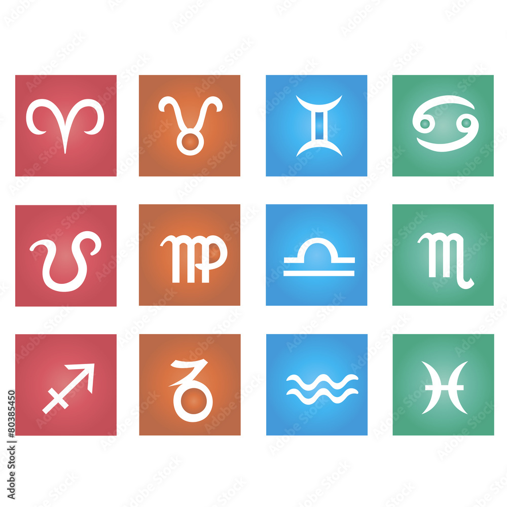 Zodiac sign in square frame Zodiac sign in square frame