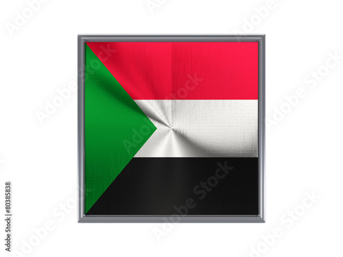 Square metal button with flag of sudan Free Download Square metal button with flag of sudan - GFXLoad