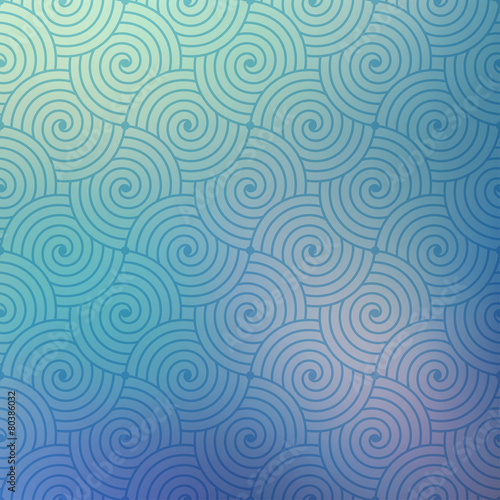 Repetitive geometric vector curvy waves pattern texture on blurr