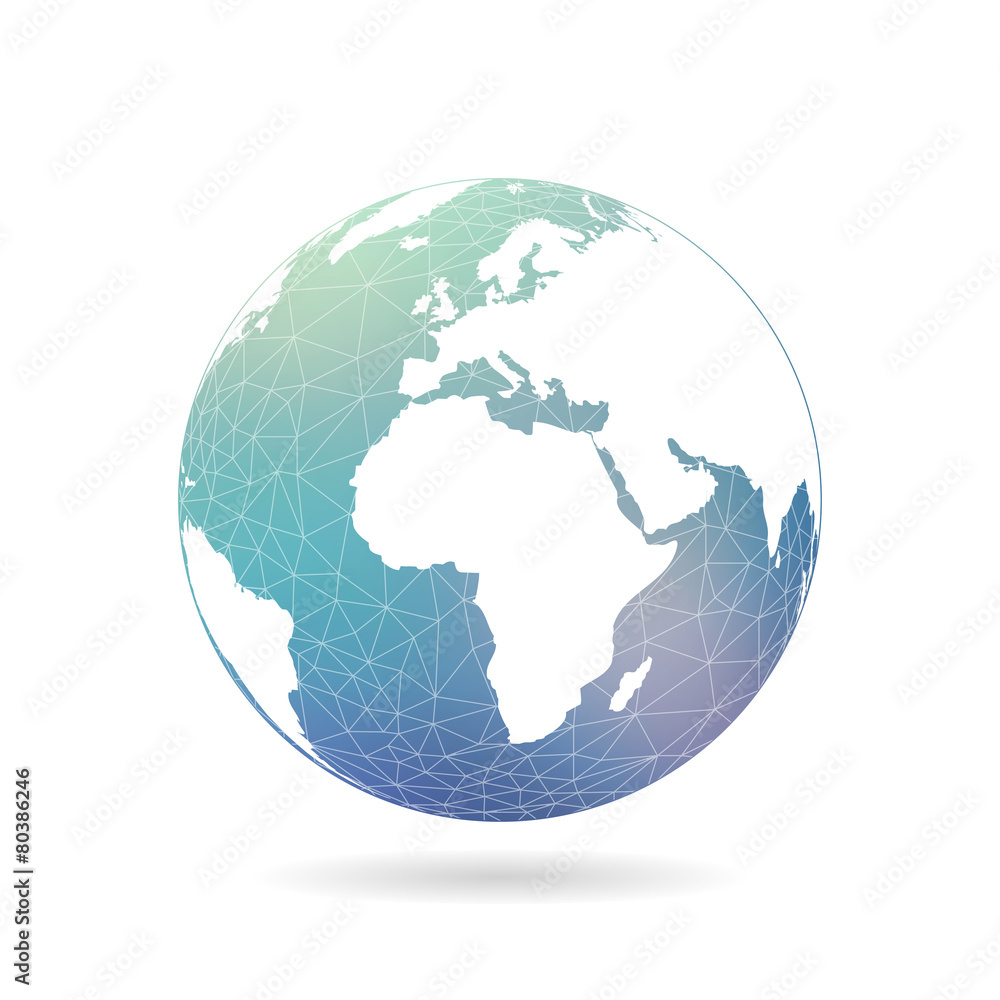Geometric abstract earth globe sphere concept illustration