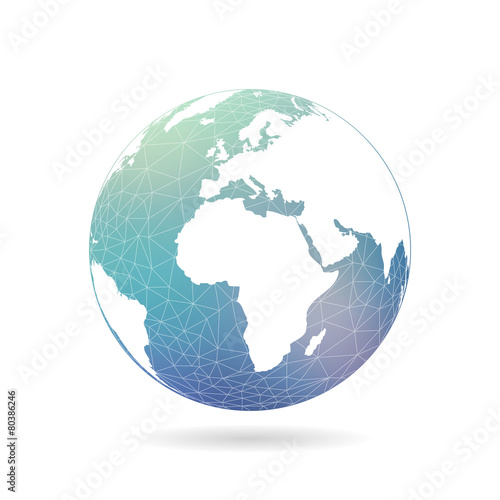 Geometric abstract earth globe sphere concept illustration