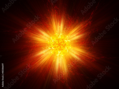 Fiery magical explosion background