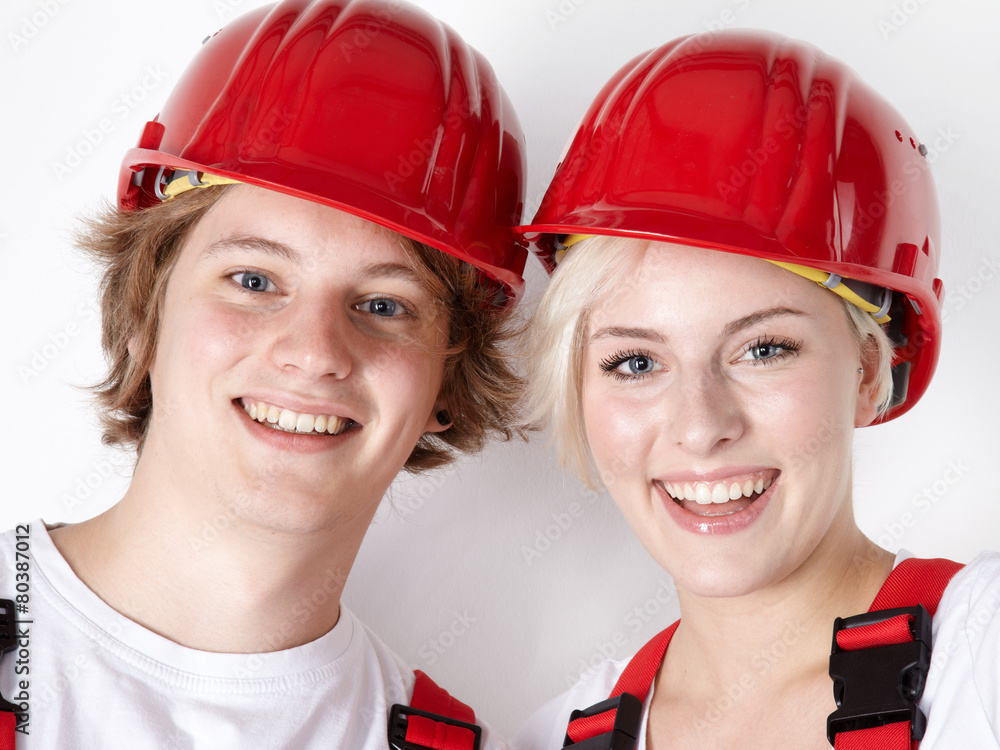 Two young worker having fun Two young worker having fun
