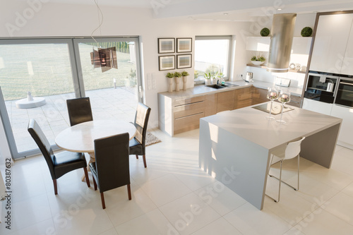 Bright kitchen and dining room