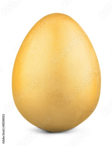 Egg. Golden egg isolated on white background.