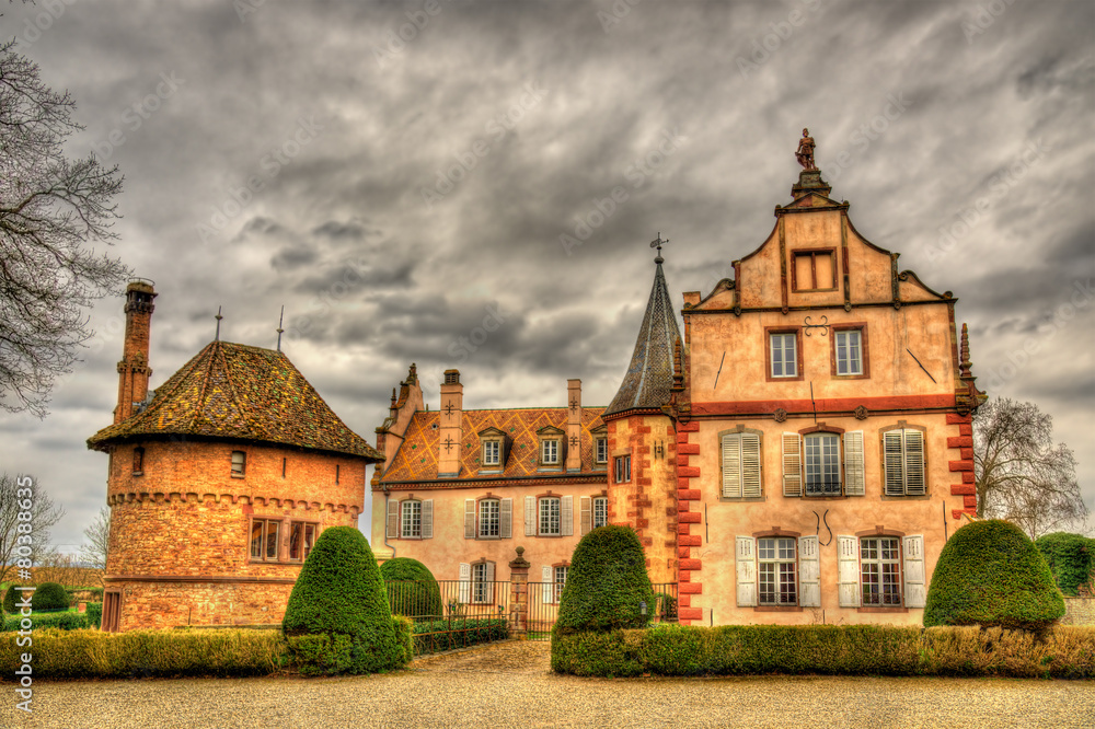 The Chateau d'Osthoffen, a medieval castle in Alsace, France