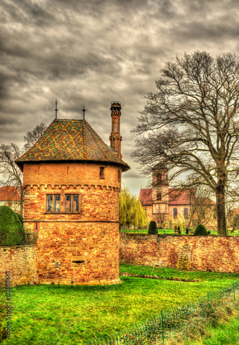 The Chateau d'Osthoffen, a medieval castle in Alsace, France photo