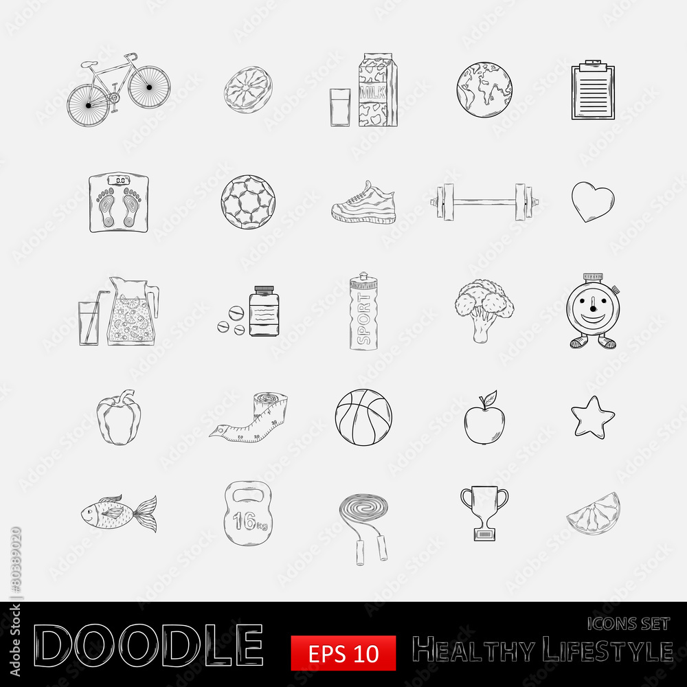 Healthy lifestyle icons Healthy lifestyle icons