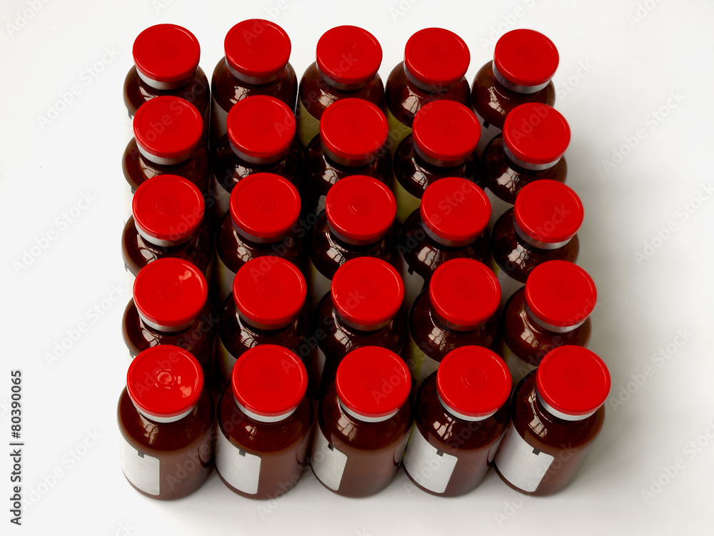 Foto Vials stand in rows