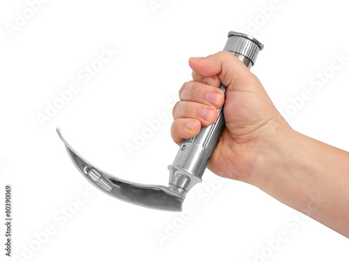 Laryngoscope with curved blade photo