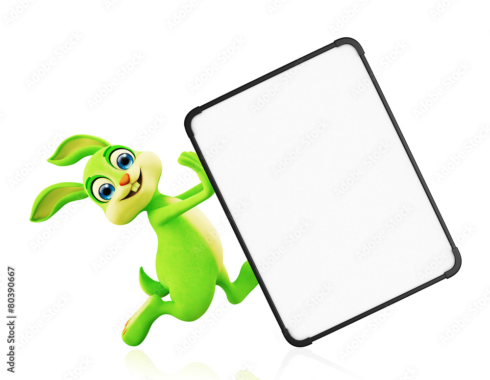 Easter bunny with sign board Easter bunny with sign board