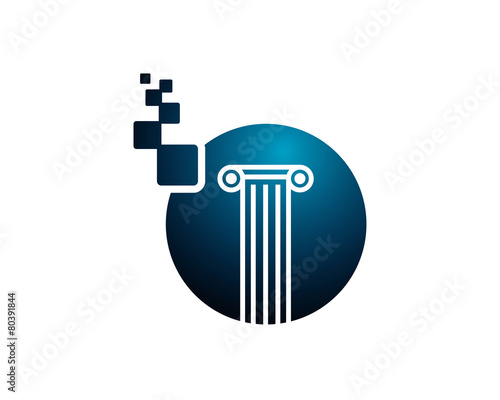 circular round emblem logo of digital data justice 
