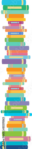 Books in vertical line