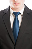 Buisness man tie, white collar and black suit