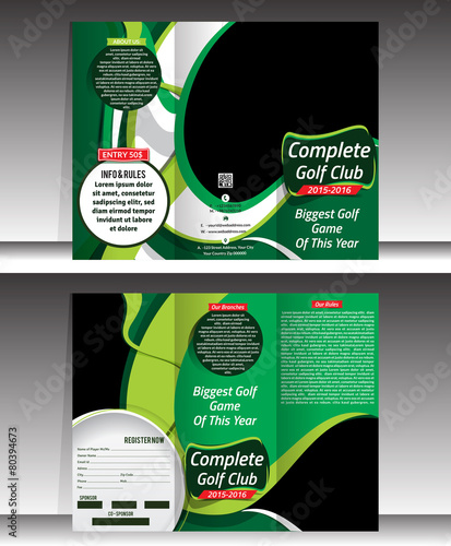 tri fold golf brochre template