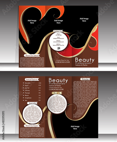 Tri Fold Beauty Parlor Brochure Template