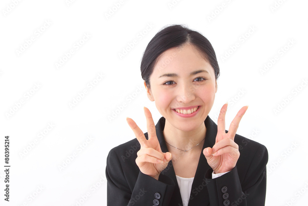 Asian businesswoman on white background Asian businesswoman on white background