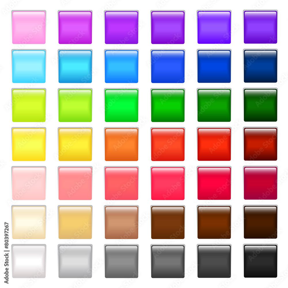 Set of Glossy Square Web Buttons