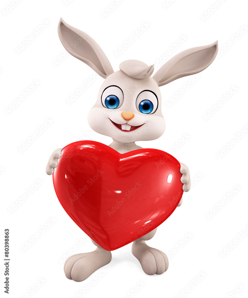 Easter bunny with Heart Stock-Illustration | Adobe Stock