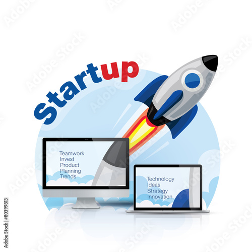 Startup vector illustration, innovation technologies