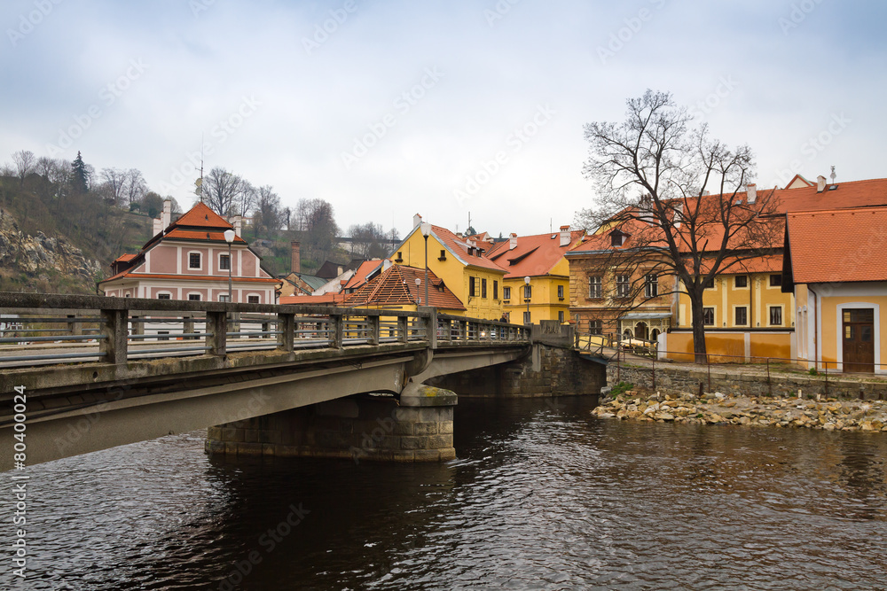 Чехия. Чешский Крумлов. Мост через реку Влтава