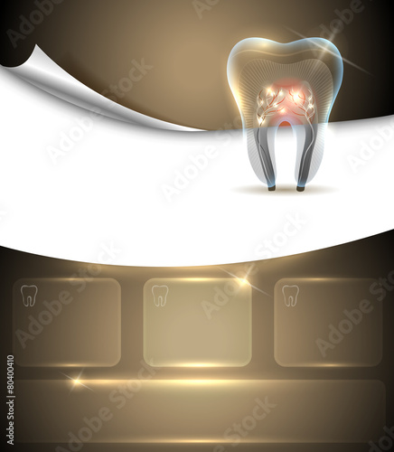 Beautiful golden dental layout template