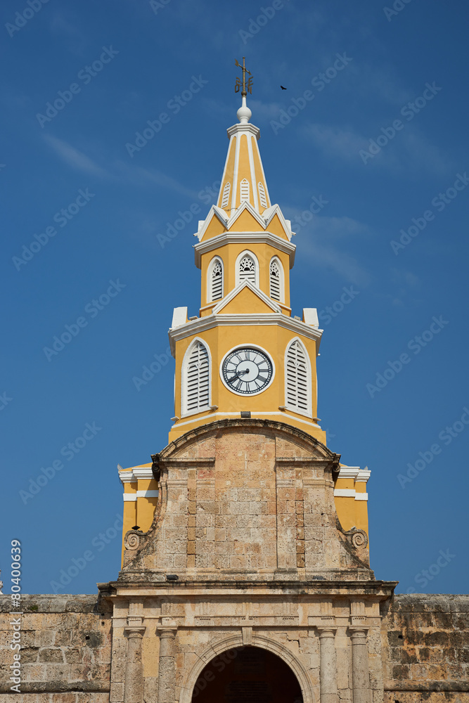 Historic Clock Tower (Torre del Reloj) in Cartagena