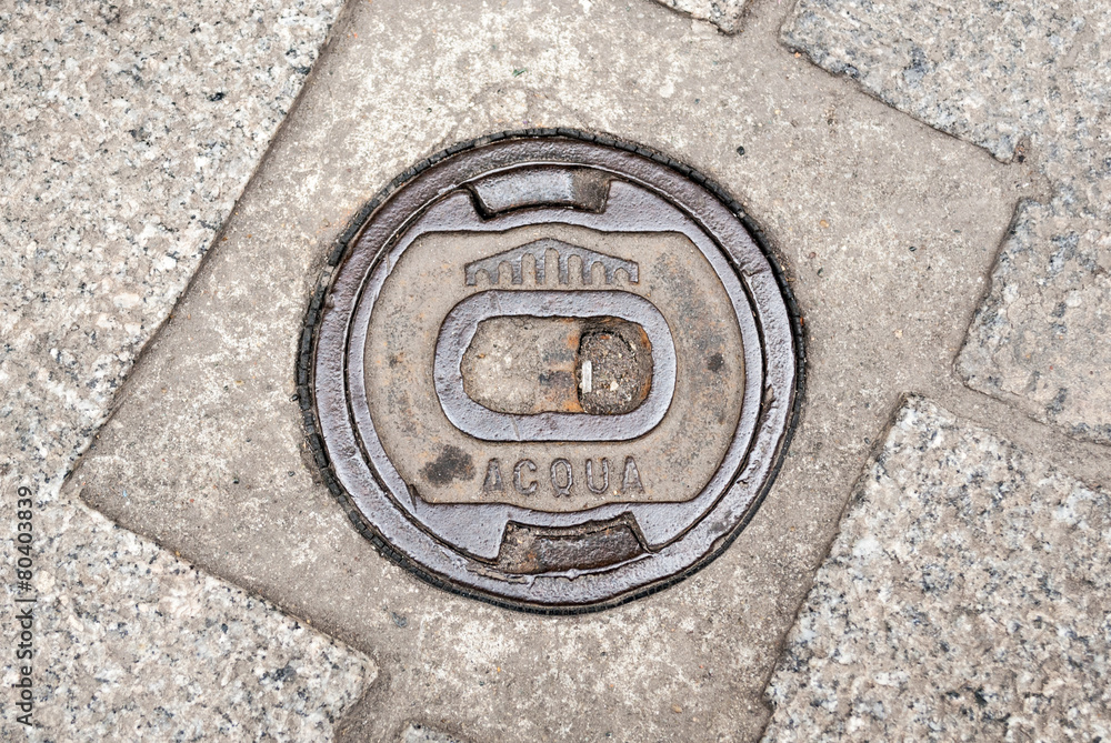 Sewer cover in a street
