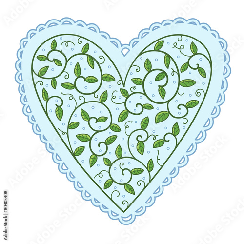 Heart with leaves.