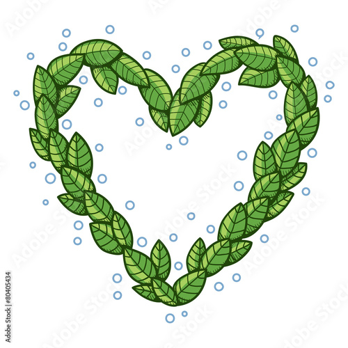 Heart with leaves.