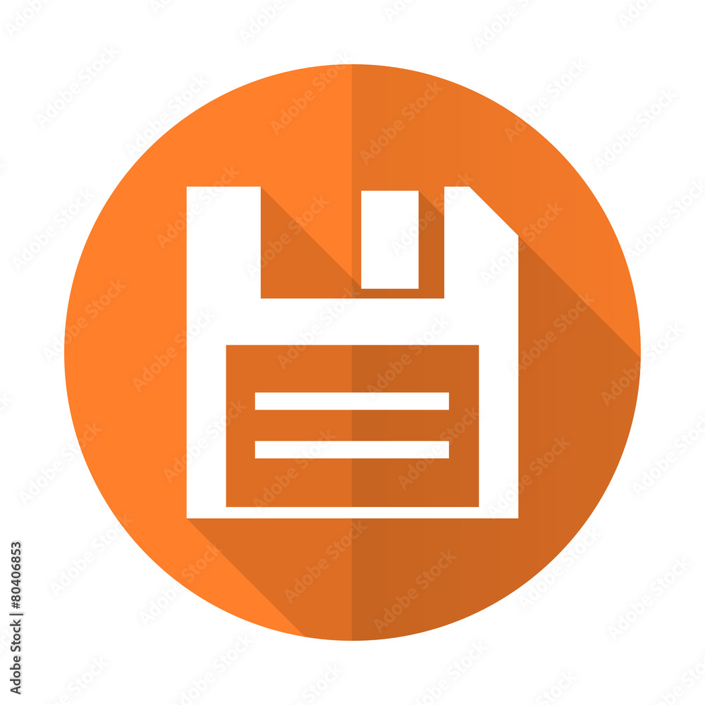 disk orange flat icon data sign disk orange flat icon data sign