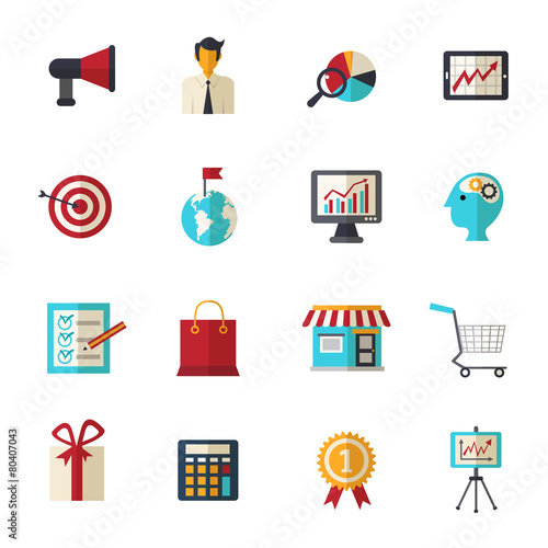 Marketing Flat Icons Set