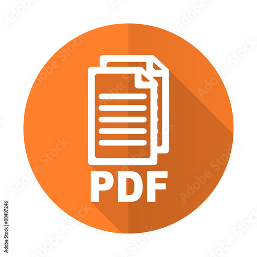 pdf orange flat icon pdf file sign