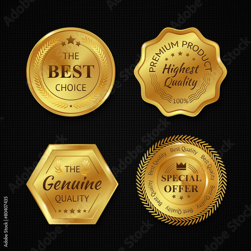 Golden Metal Badges