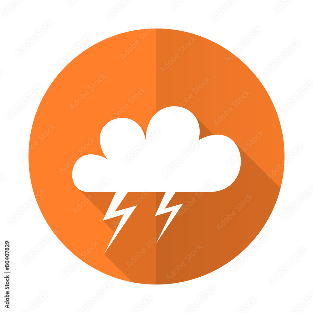 storm orange flat icon waether forecast sign storm orange flat icon waether forecast sign