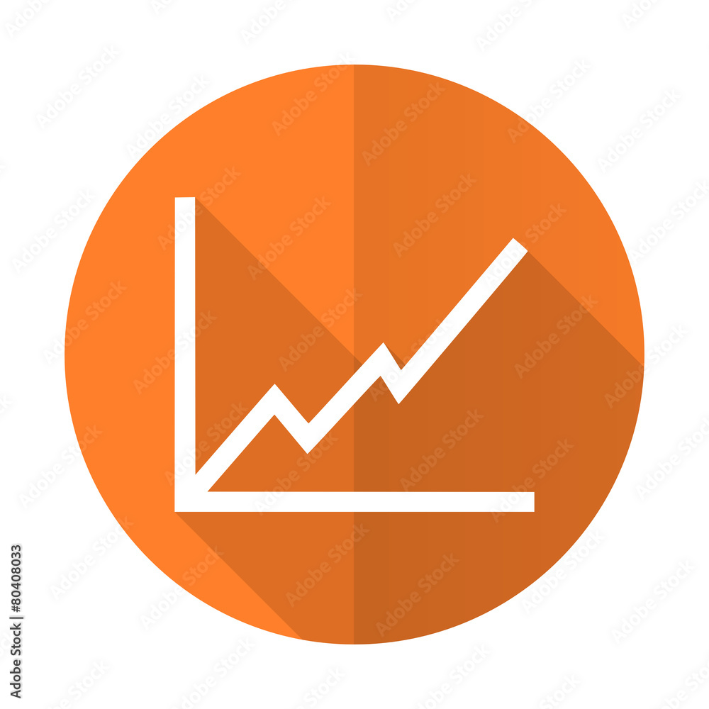 chart orange flat icon stock sign chart orange flat icon stock sign