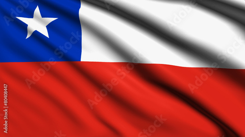 Chile flag with fabric structure