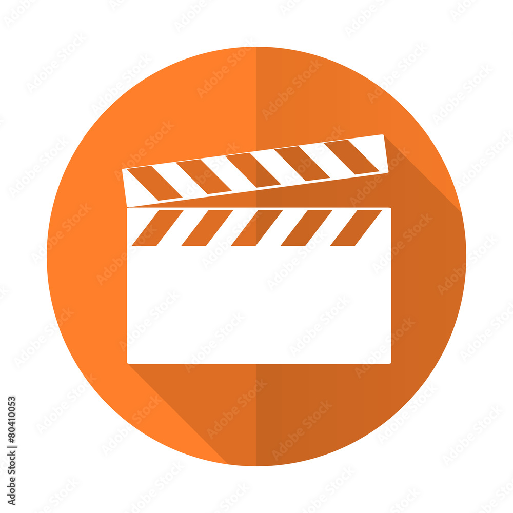 video orange flat icon cinema sign