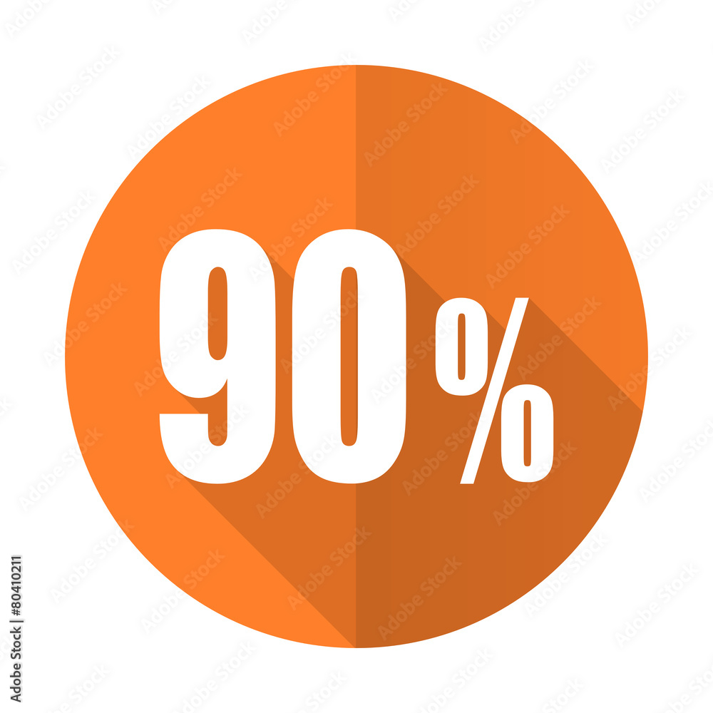90 percent orange flat icon sale sign 90 percent orange flat icon sale sign