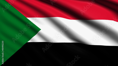 Sudan flag with fabric structure
